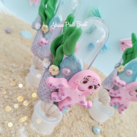 Tubetes em Biscuit Fundo do Mar Menina - Imagem 3