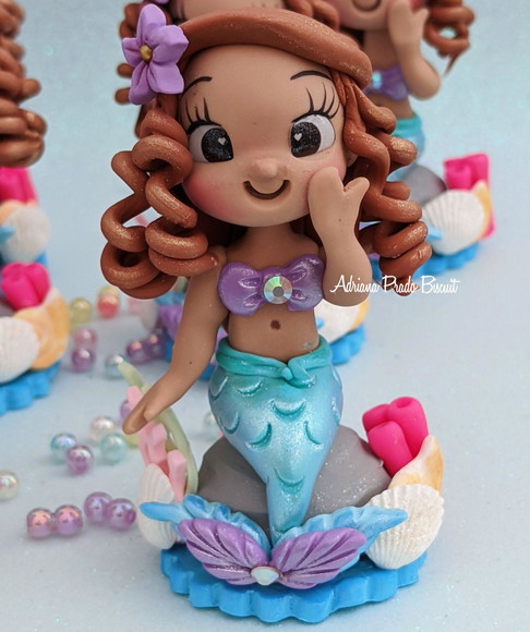 Apliques em Biscuit Tema Sereia - Imagem 3