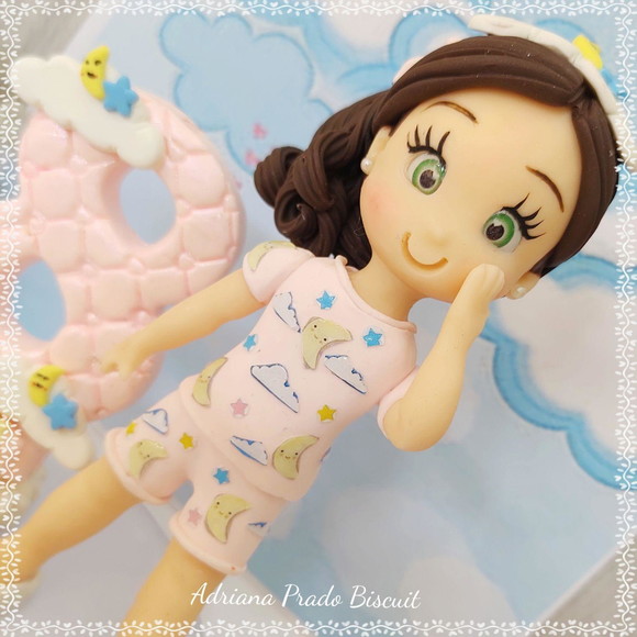 Topo de Bolo em Biscuit Festa do Pijama - Imagem 2
