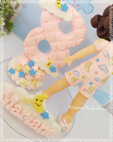 Topo de Bolo em Biscuit Festa do Pijama - Imagem 3