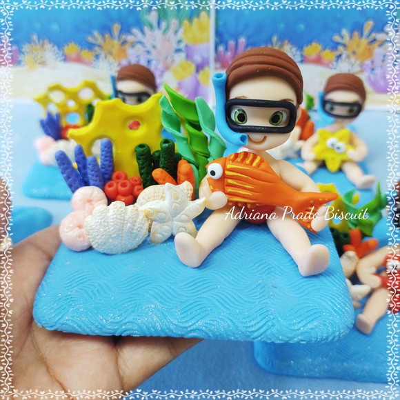Apliques em Biscuit Tema Fundo do Mar - Imagem 3