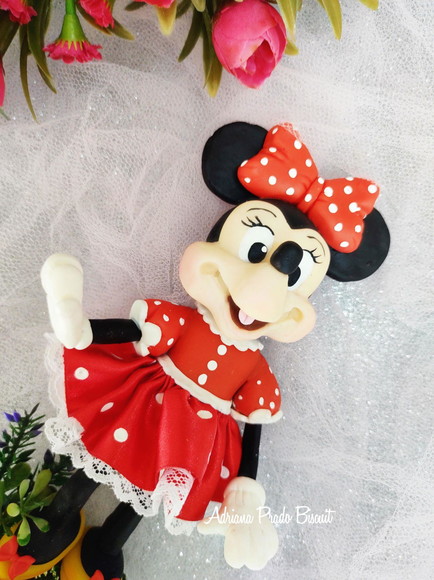 Centro de Mesa Minnie Vermelha em Biscuit - Imagem 2