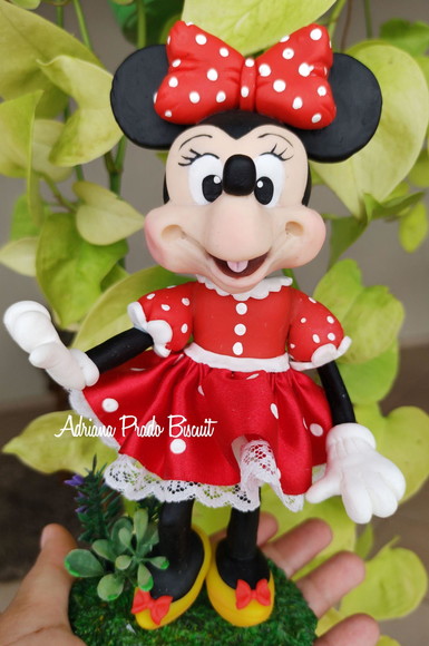 Centro de Mesa Minnie Vermelha em Biscuit