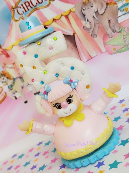 Vela em Biscuit Circo Rosa - Imagem 2