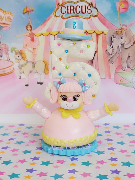 Vela em Biscuit Circo Rosa