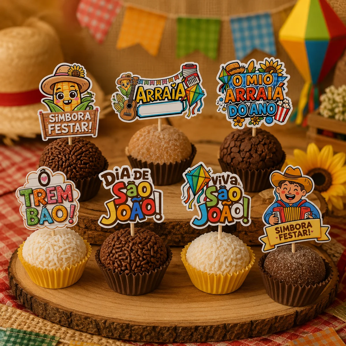 Kit 40 Toppers para Docinhos Festa Junina – Topper para Doces São João, Decoração Festa Junina para - Imagem 3