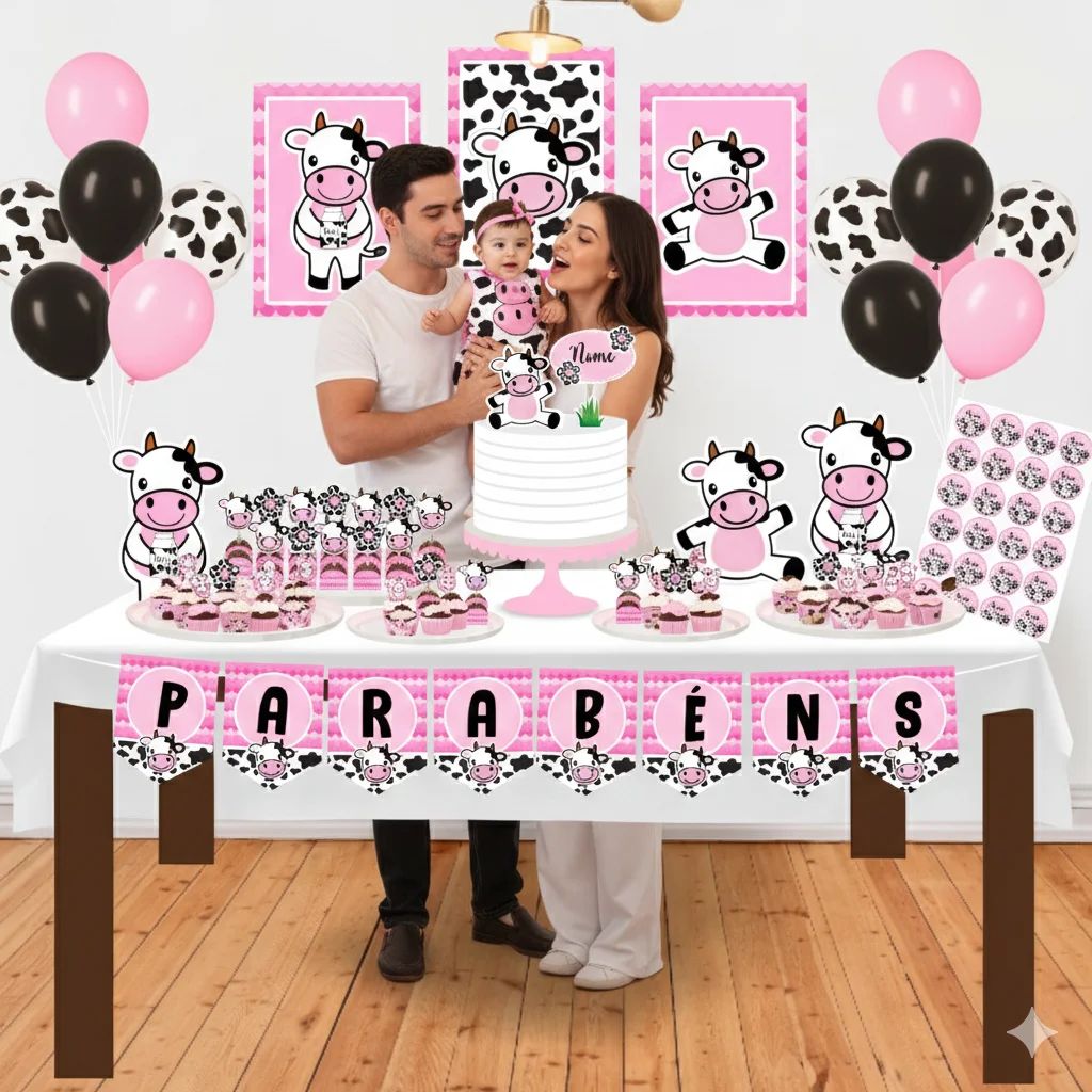 Kit festa personalizado só um bolinho tema vaquinha - personalizo em todos os temas - Imagem 4