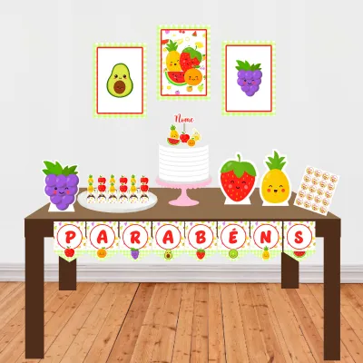 Kit festa personalizado só um bolinho tema frutinhas - personalizo em todos os temas