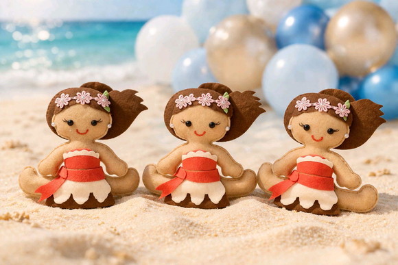 Centro de Mesa Moana de Feltro, Lembrancinha Aniversário - Imagem 2