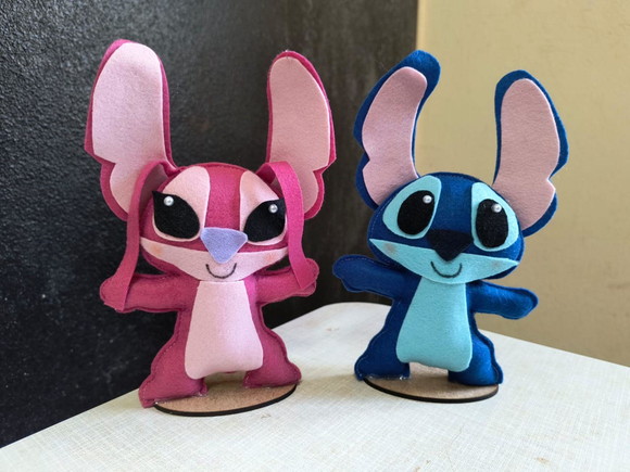 Centro de Mesa Stitch e Angel
