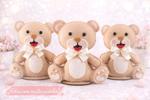 Centro de Mesa Urso de Feltro