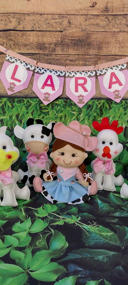 Kit Festa em Casa Fazendinha em Feltro