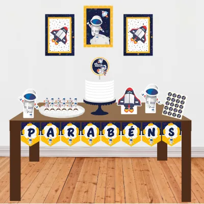 Kit festa personalizado só um bolinho tema Astronauta - personalizo em todos os temas (copia)