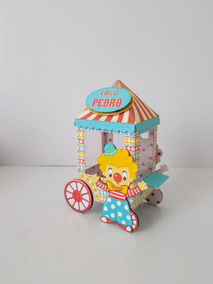 Caixa Carrinho de Pipoca Circo - Crio em Qualquer Tema