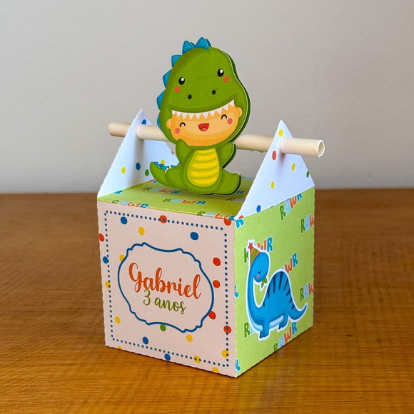 Caixa Cubo -dinossauro Baby - Crio em Qualquer Tema