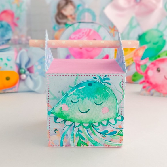 Caixa Cubo Fundo do Mar- Crio em Qualquer Tema