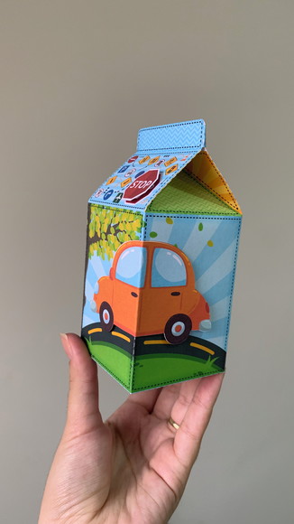 Caixa Milk Meios de Transportes - Crio em Qualquer Tema