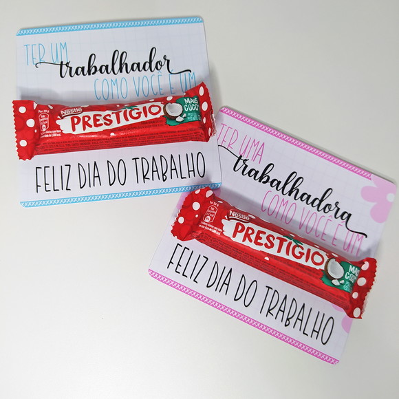 Cartão para Prestígio -dia do Trabalho- Crio Qualquer Tema