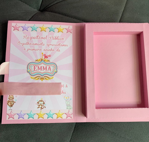 Convite Caixa Pirulito Personalizado Circo Menina