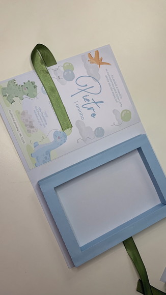 Convite Caixa Pirulito Personalizado Dino Baby - Imagem 2