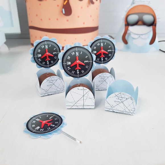 Forminha com Topper Aviador - Crio em Qualquer Tema