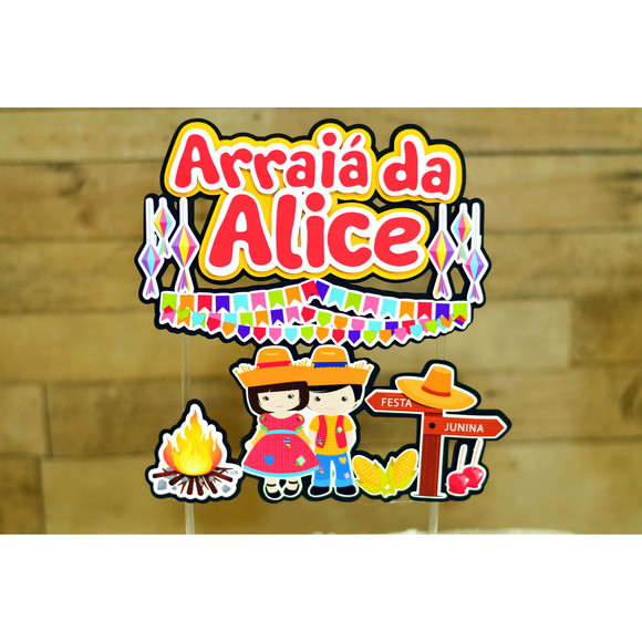 Topo de Bolo Montado -festa Junina - Crio em Qualquer Tema