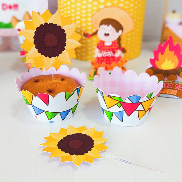 Topper de Docinho + Saia para Cupcake - Menina