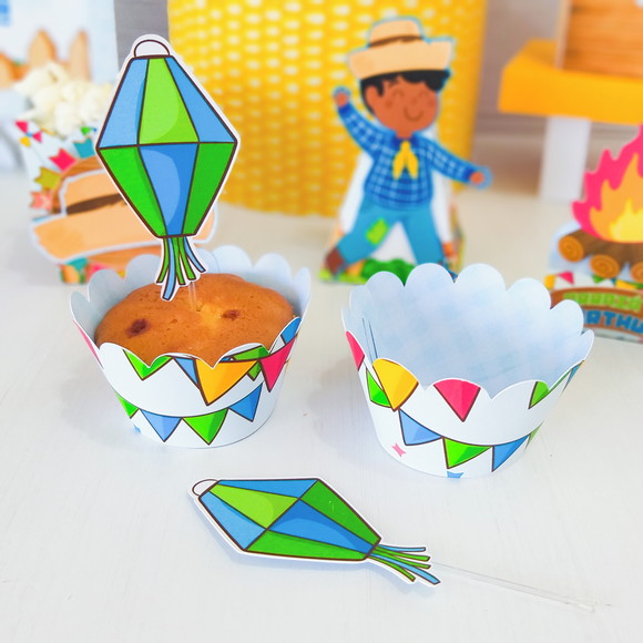 Topper de Docinho + Saia para Cupcake - Menino