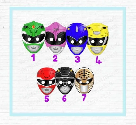 máscaras de papel Power Rangers mighty morphin - Imagem 2