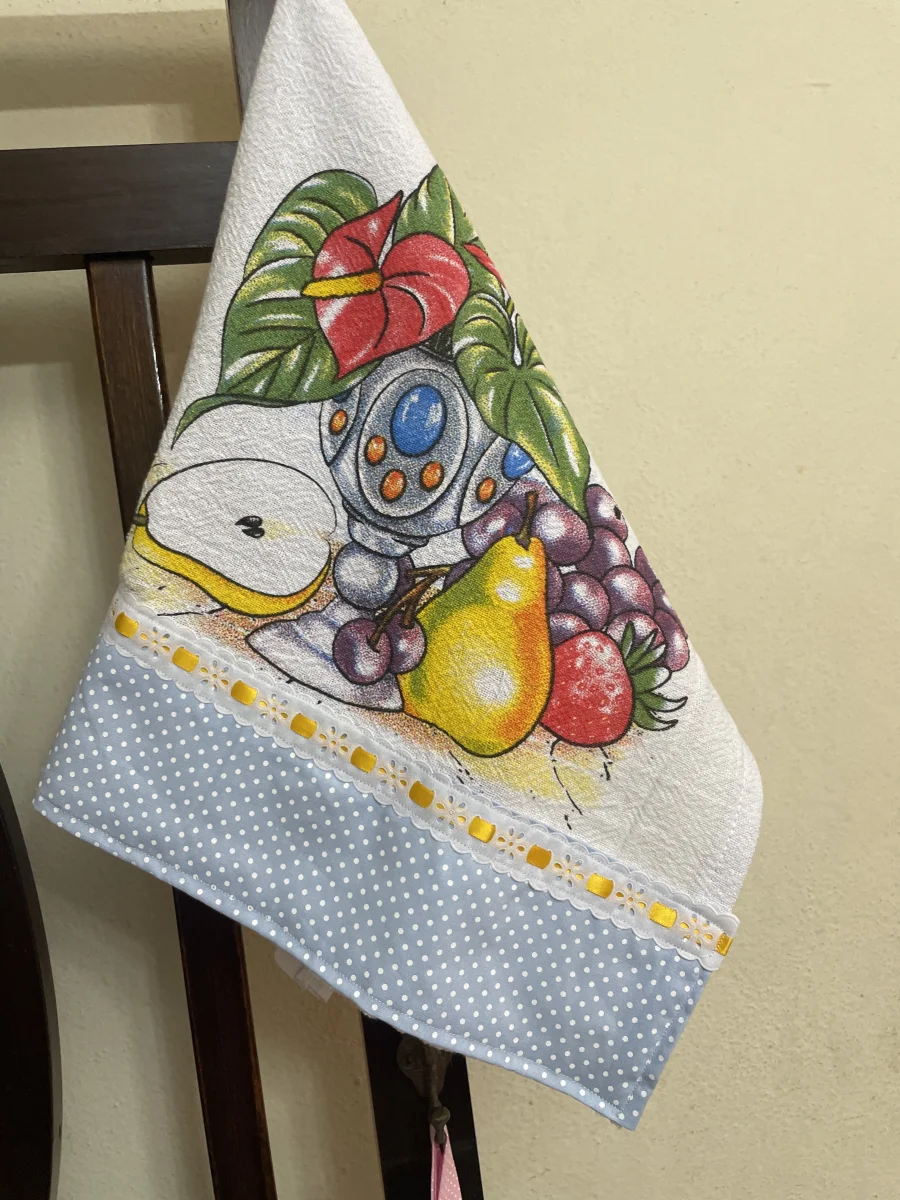 Kit pano de prato e bate mão frutas - Imagem 5