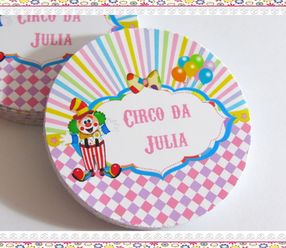 Adesivo para Latinha Circo Menina (50 unidades)