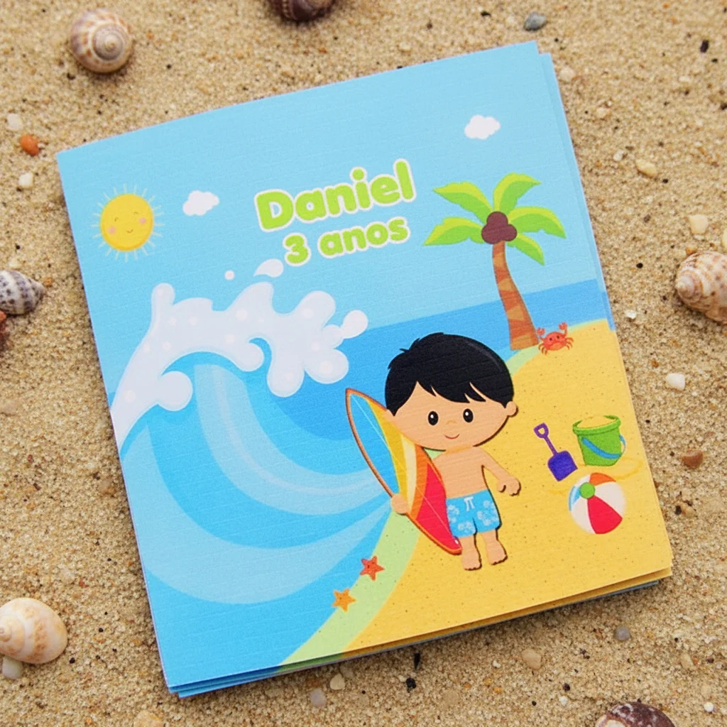Adesivo para Lembrancinha Tema Praia (50 unidades) - Imagem 1