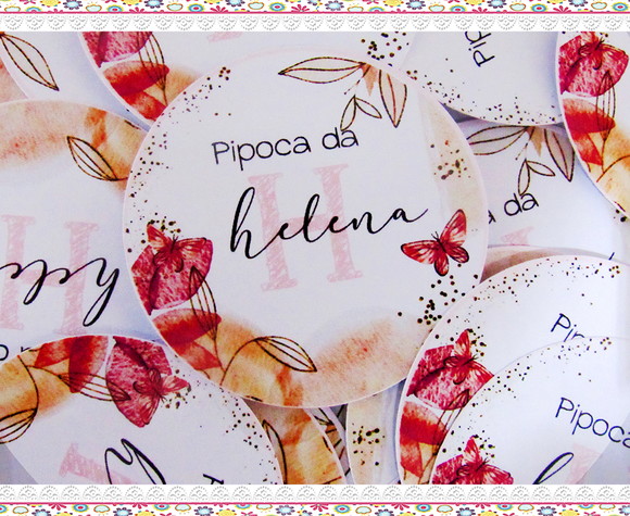 Adesivo Personalizado Floral (50 unidades) - Imagem 3
