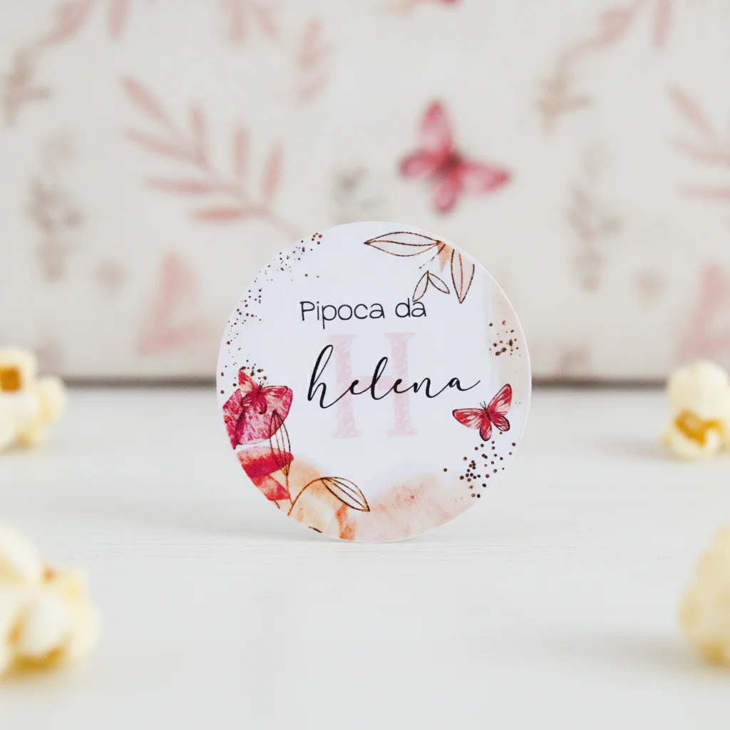 Adesivo Personalizado Floral (50 unidades) - Imagem 2