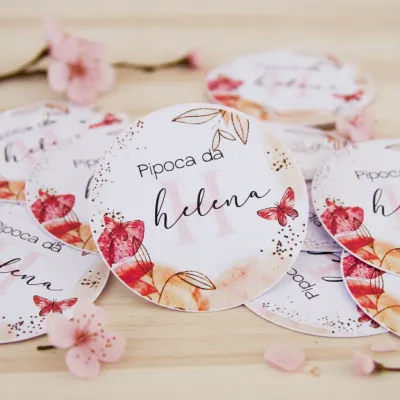Adesivo Personalizado Floral (50 unidades)