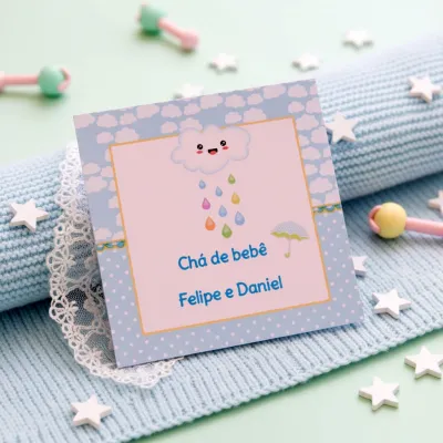 Adesivo Personalizado para Lembrancinha Chuva de Amor  (50 unidades)