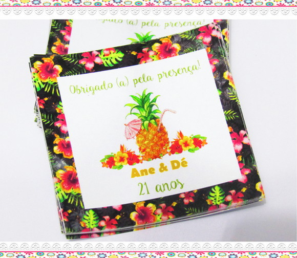 Adesivo Personalizado Tropical (50 unidades( - Imagem 2