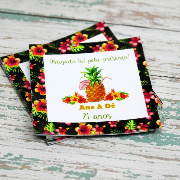 Adesivo Personalizado Tropical (50 unidades(