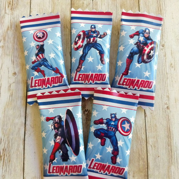 Balinha Personalizada Capitão América (100 balinhas)