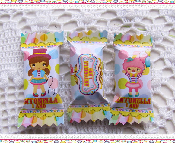 Balinhas Personalizadas Circo Menina (100 balinhas) - Imagem 2