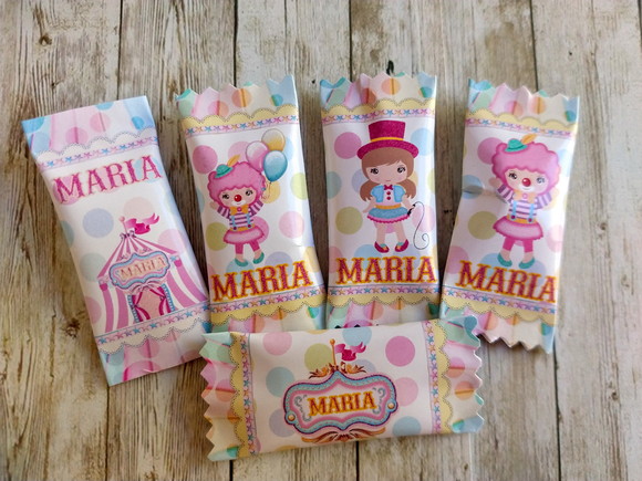 Balinhas Personalizadas Circo Menina (100 balinhas)