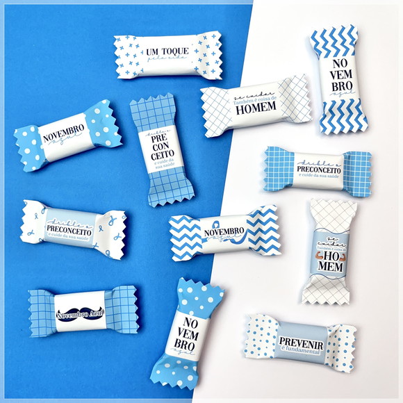 Balinhas Personalizadas Novembro Azul (100 balinhas)