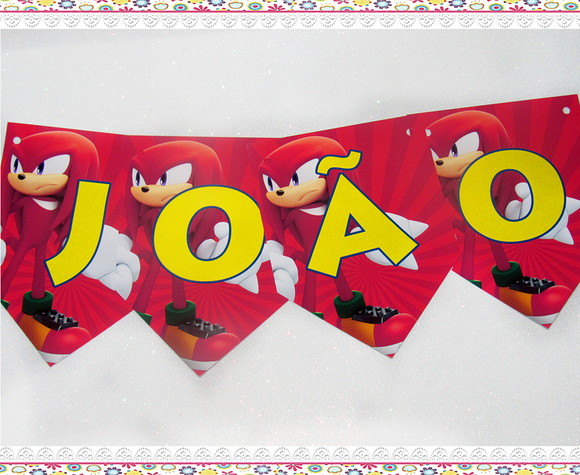 Bandeirolas Personalizadas Knuckles - Imagem 1