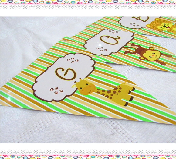 Bandeirolas Personalizadas Safari Baby - Imagem 3