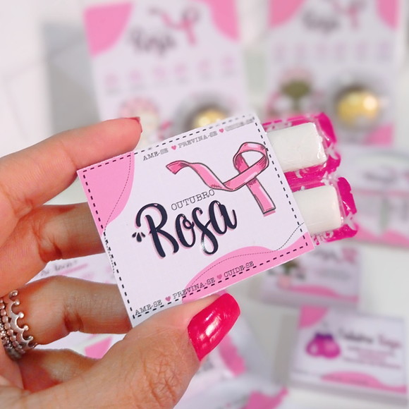 Caixinha com Chiclete Outubro Rosa