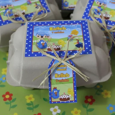 Caixinha de Ovos Galinha Pintadinha Azul