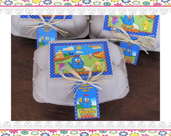 Caixinha de Ovos Galinha Pintadinha Azul