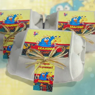 Caixinha de Ovos Galinha Pintadinha Festa Junina