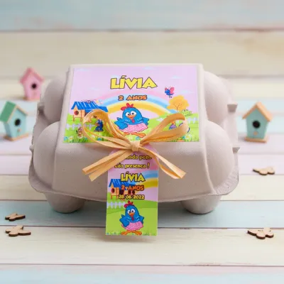 Caixinha de Ovos Galinha Pintadinha Rosa