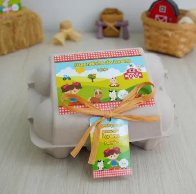 Caixinha de Ovos Personalizada Fazendinha
